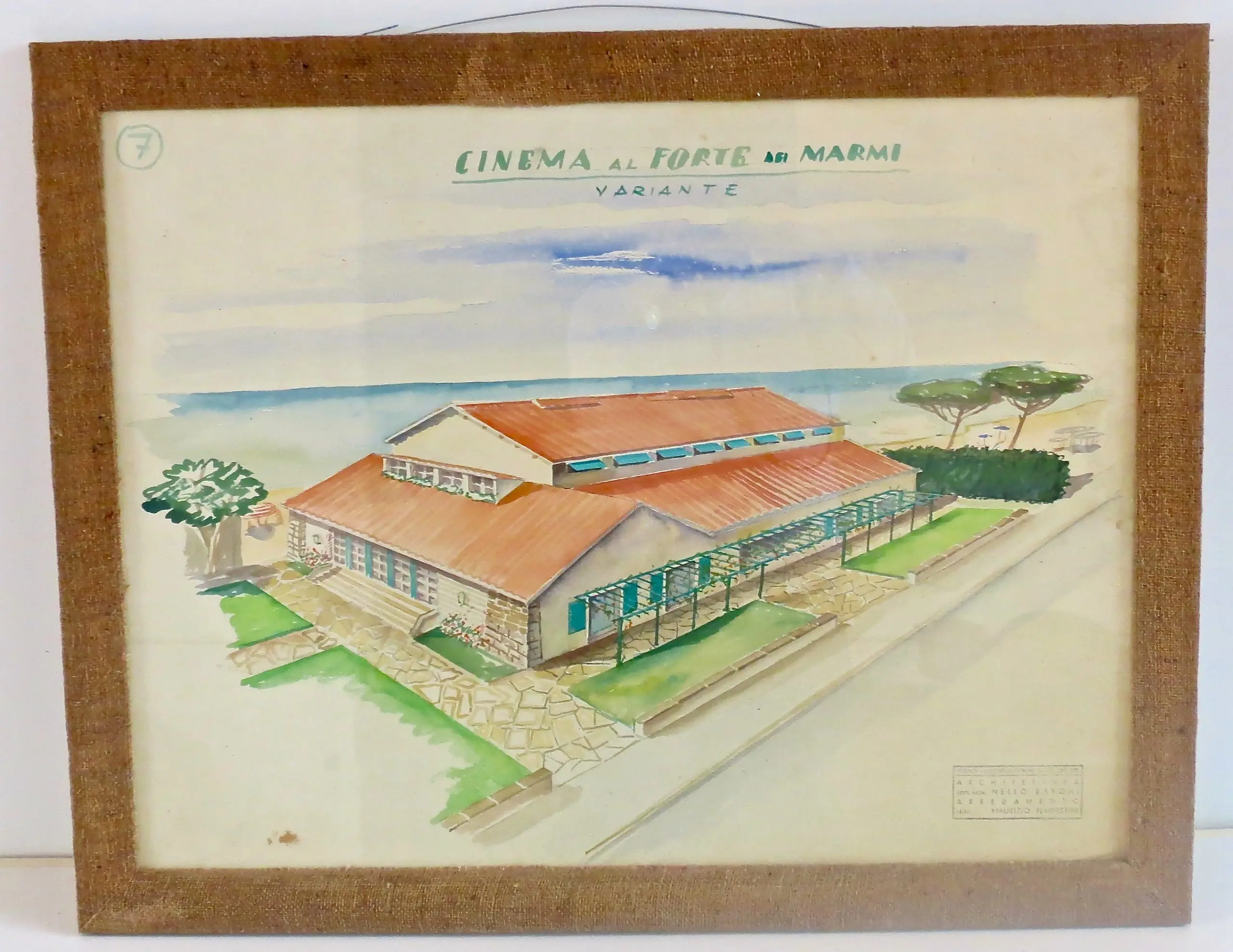 Watercolors on Paper "Cinema Al Forte Dei Marmi" Maurizio Tempestini, 1939 — photo 4