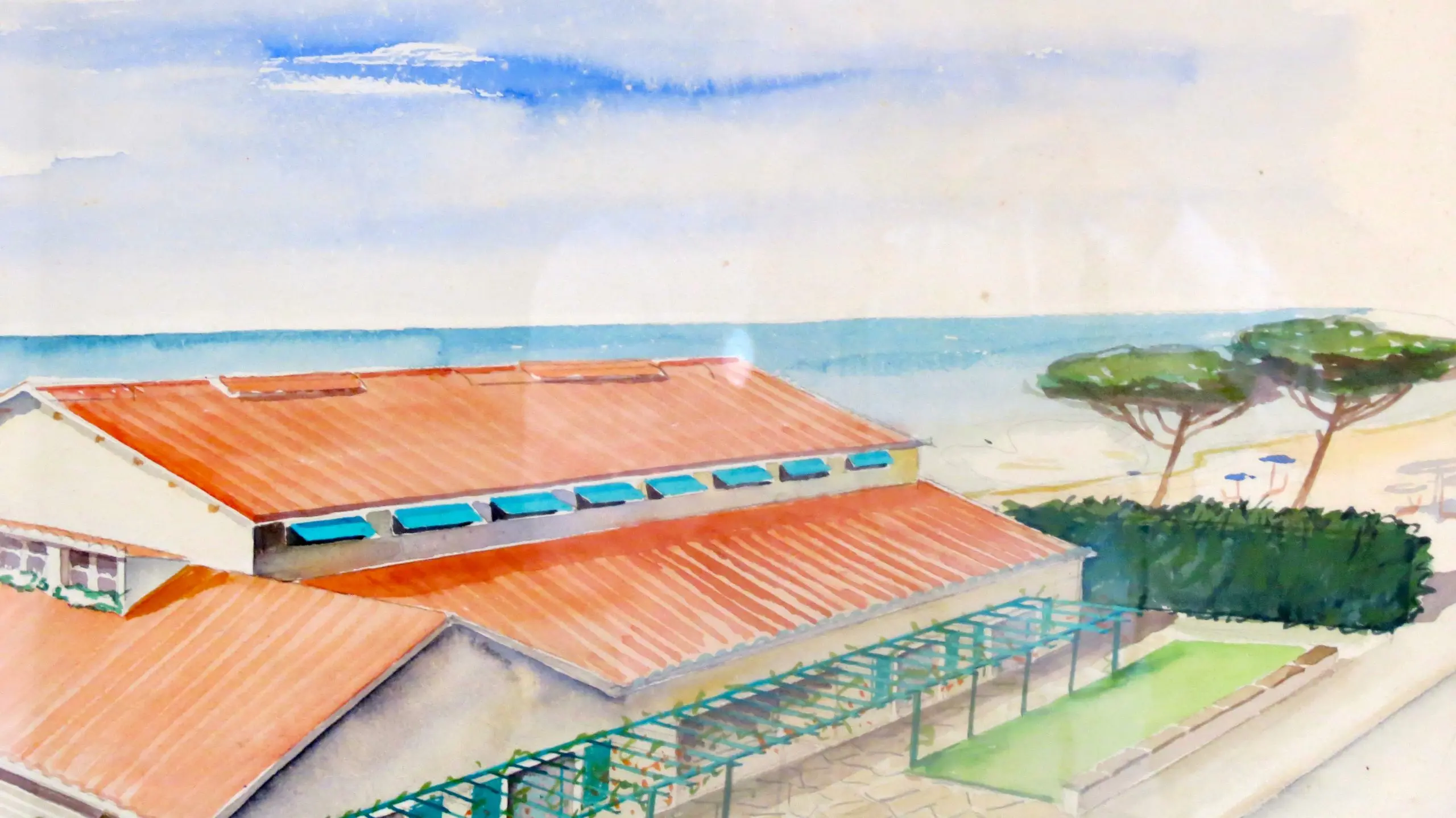 Watercolors on Paper "Cinema Al Forte Dei Marmi" Maurizio Tempestini, 1939 — image 2