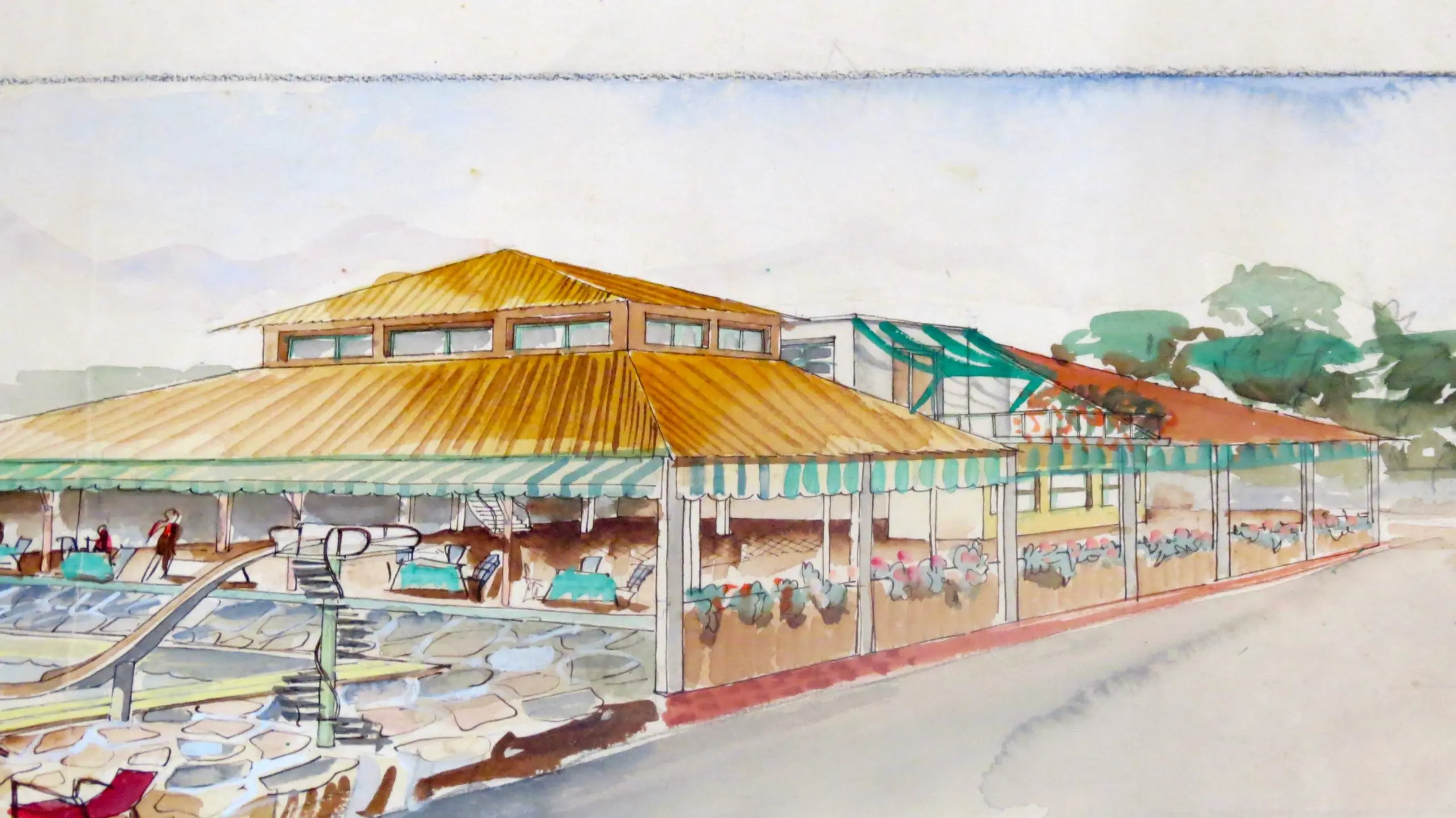 Watercolors on Paper "Piscina Al Forte Dei Marmi" Maurizio Tempestini, 1939 — photo 4